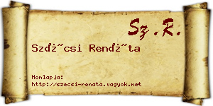 Szécsi Renáta névjegykártya