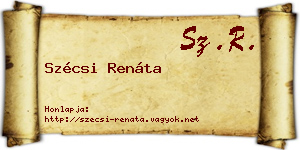 Szécsi Renáta névjegykártya